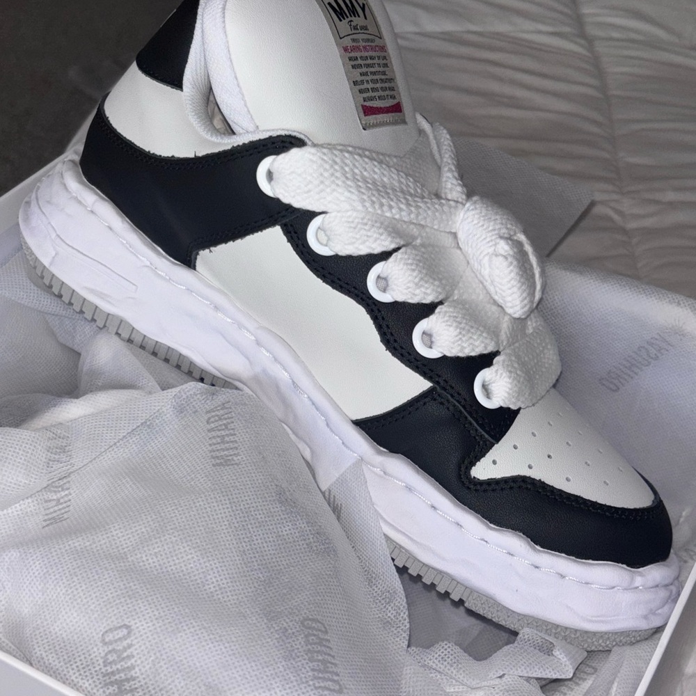 MMY Black and White High-Top Sneakers